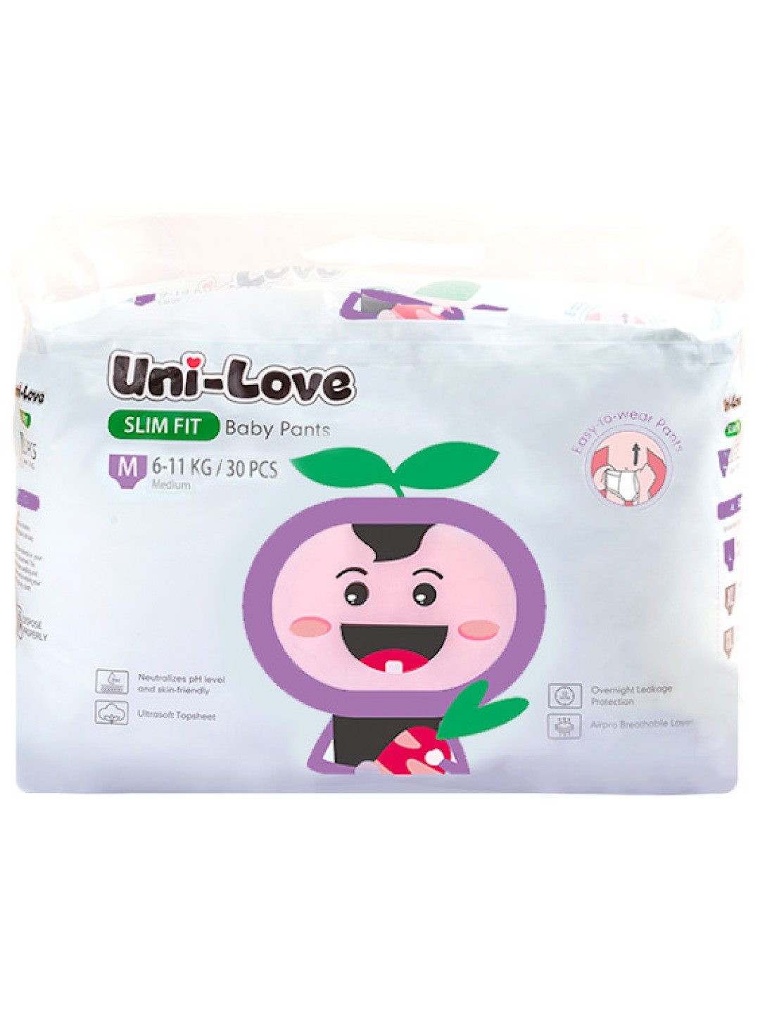 Unilove Slim Fit Baby Pants Medium (30pcs) edamama